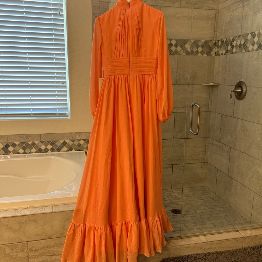 Elegant Coral Maxi Dress